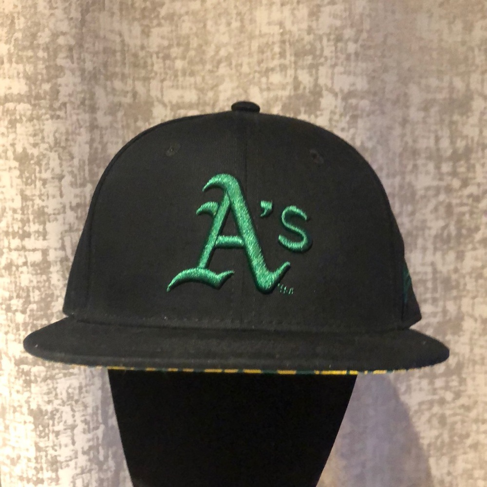 Oakland Athletics’ Green and Black Chevrolet Sponsered Hat.